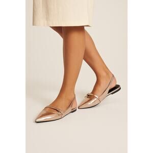 Guess Charm Gold Sling Back Flats 9